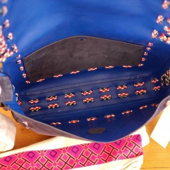 NWT Tory Burch Sawyer Stitch Suede Shoulder Bag - Picture 8 of 8